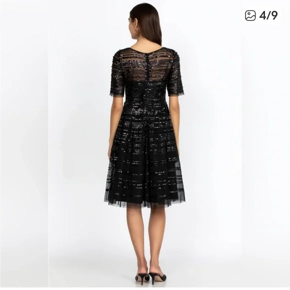 NWT Johnny Was Black Sequin Midi Dress - Picture 2 of 14